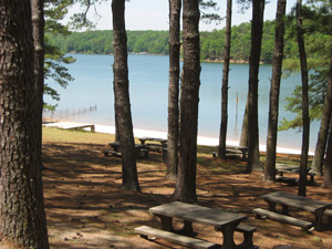 A view of Lake Allatoona from the porch of the large hall at Bartow Carver.